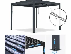 HABITAT ET JARDIN - Pergola bioclimatique en aluminium 