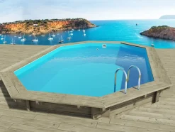 HABITAT ET JARDIN - Piscine bois " miami 145 " - 4.86 x 3.36 x 1.45 m