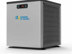 HABITAT ET JARDIN - Piscine bois " miami 145 " - 4.86 x 3.36 x 1.45 m + mini pompe à chaleur 3.5kw - métal - gris