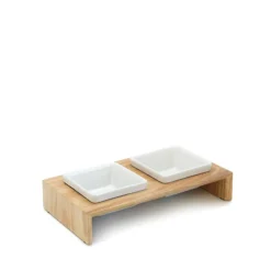 HAMI FORM - Gamelle bois double S pour chien et chat