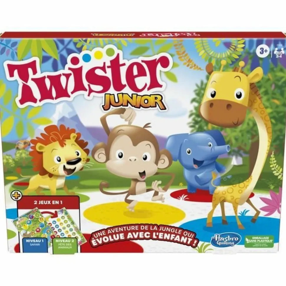 HASBRO GAMING - Jeu de société twister tapis réversible 2-en-1 évolutif