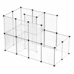 HELLOSHOP26 - Enclos modulable parc pour cochons d'inde modulable 143 x 73 x 93 cm plastique transparent
