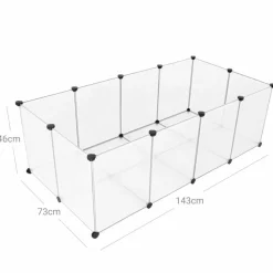 HELLOSHOP26 - Enclos petits animaux fond cage modulable cochon d'inde hamster lapin rongeur petits animaux domestiques 143 x 73 x 46 cm pan