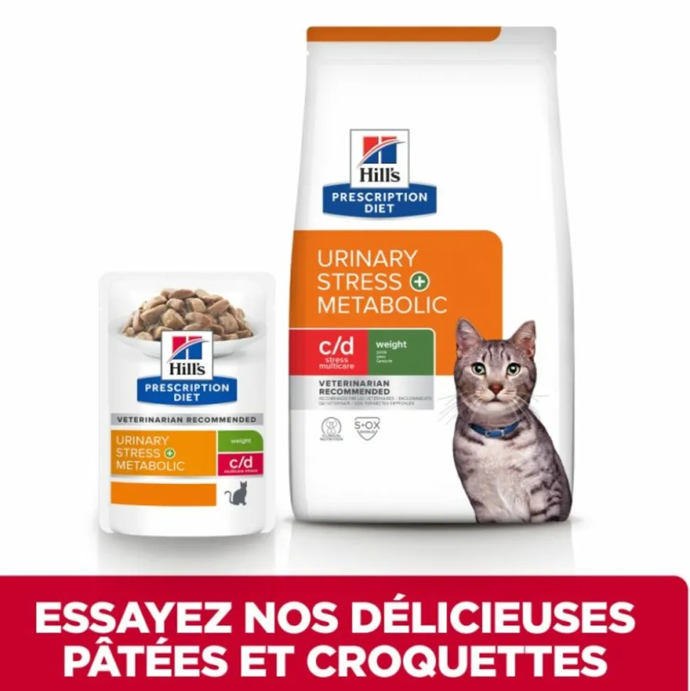 HILL'S - Croquettes chat adult prescription diets c/d urinary stress + metabolic - hill's 8 kg