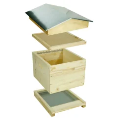 ICKO APICULTURE - Ruche dadant 10 cadres avec toit chalet : L67xl54xH49cm