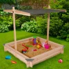 IDMARKET - Bac à sable kids bois avec toit ouvrant gris