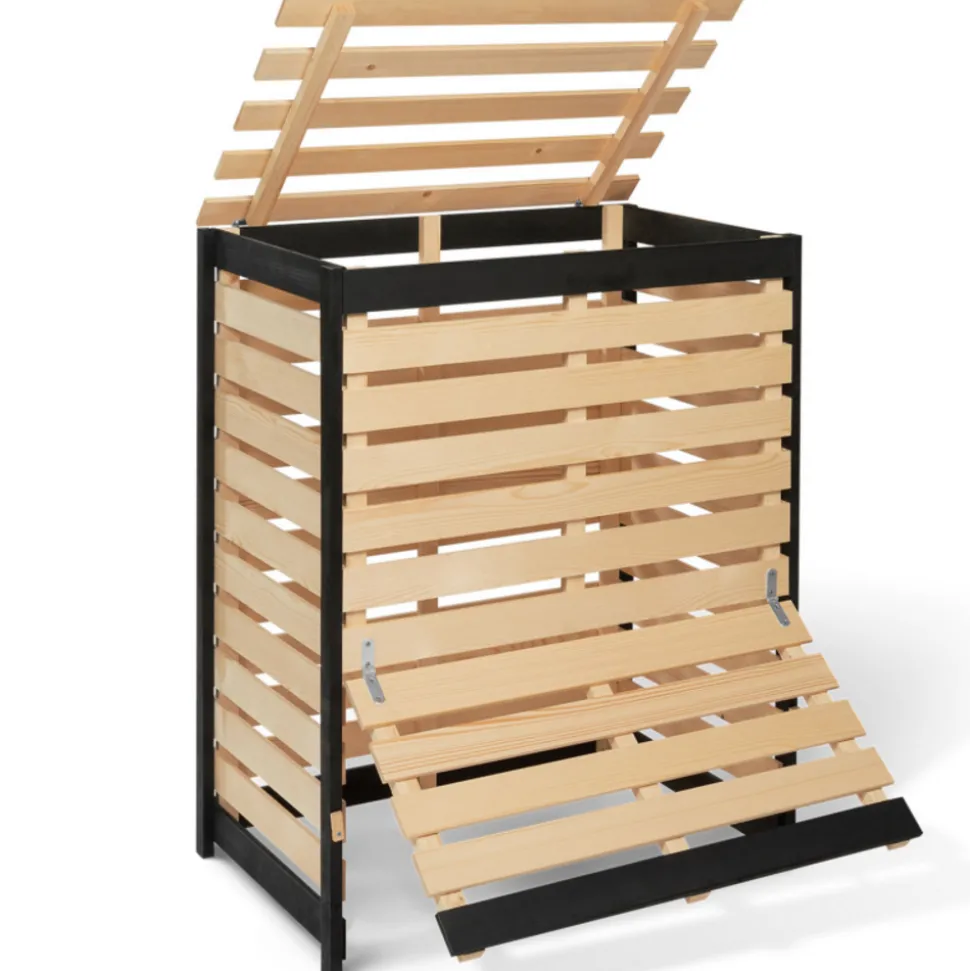 IDMARKET - Bac de compostage en bois 360l