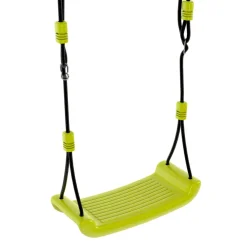 IDMARKET - Balançoire 3 agrès portique avec 2 balançoires, 1 face à face et toboggan