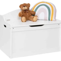 IDMARKET - Banc coffre de rangement enfant mateo en bois blanc