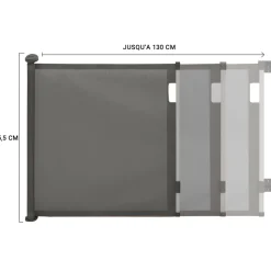 IDMARKET - Barrière de sécurité rétractable pour animaux domestiques 130 cm gris