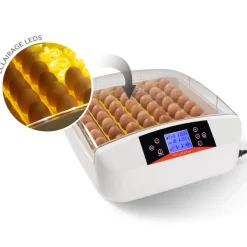IDMARKET - Couveuse pro automatique 56 oeufs éclairés incubateur autonome avec led mire oeufs