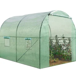 IDMARKET - Serre tunnel de jardin 6m² verte gamme maraîchère roma 2x3m