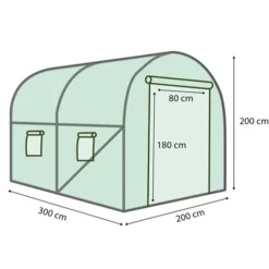 IDMARKET - Serre tunnel de jardin 6m² verte gamme maraîchère roma 2x3m