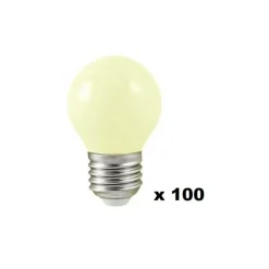 ILLUPRO - Guirlande guinguette extérieur 50m 100 ampoules led blanc chaud e27 1w câble noir extensible
