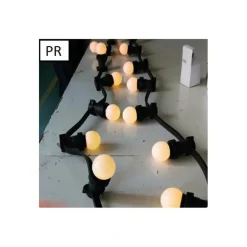 ILLUPRO - Guirlande guinguette b22 10 ampoules blanc chaud 10m extensible extérieur