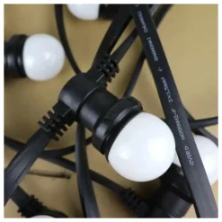 ILLUPRO - Guirlande guinguette 10m 10 ampoules led e27 blanc chaud extérieur ip65