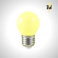 ILLUPRO - Lot de 10 ampoules 1w led blanc chaud guinguette e27 g45 plastique professionnelle