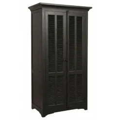 INTERIOR'S - Armoire 2 portes penderie bois noir - vénitiennes interior's