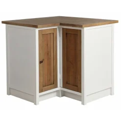 INTERIOR'S - Meuble de cuisine bas d'angle bois blanc - rivages interior's