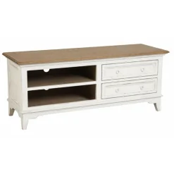 INTERIOR'S - Meuble tv 2 tiroirs bois blanc - esquisse interior's