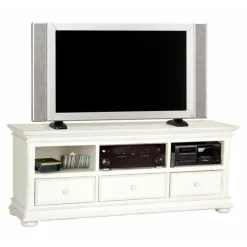 INTERIOR'S - Meuble tv avec 3 rangements mdf blanc - harmonie interior's