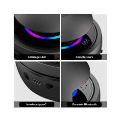 JARDINDECO - Corde à sauter horizontale avec système audio bluetooth dual jump