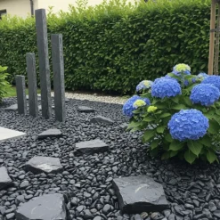 JARDINEX - Galet calcaire noir mat 60/100 mm- big bag 1t (8 m²) - noir