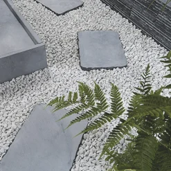 JARDINEX - Gravier concassé marbre blanc 12/18 mm - big bag 1t (16 m²) - blanc