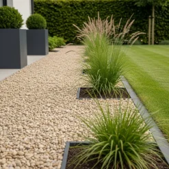 JARDINEX - Gravier roulé calcaire beige 5/15 mm - big bag 1t (16 m²) - beige