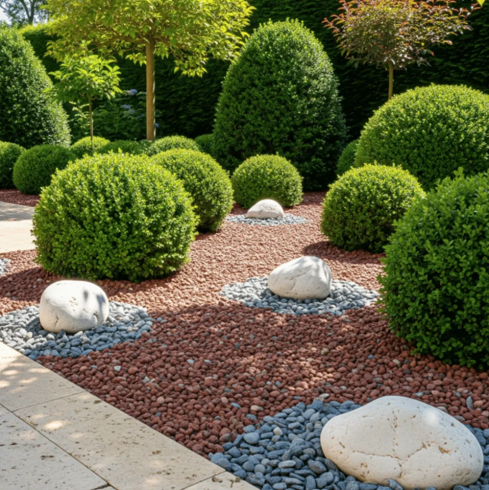 JARDINEX - Pouzzolane rouge 6/12 mm - big bag 1t (22 m²) - rouge sombre