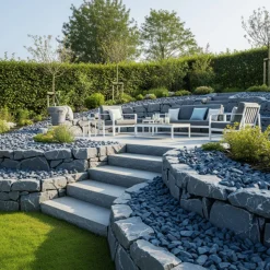 JARDINEX - Roche gris bleu pour gabion et aménagement (80/150 mm)-big bag 1t - gris bleu