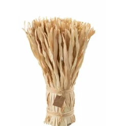 J-LINE - Bouquet de fleurs séchées en bois naturel 18x18x43 cm