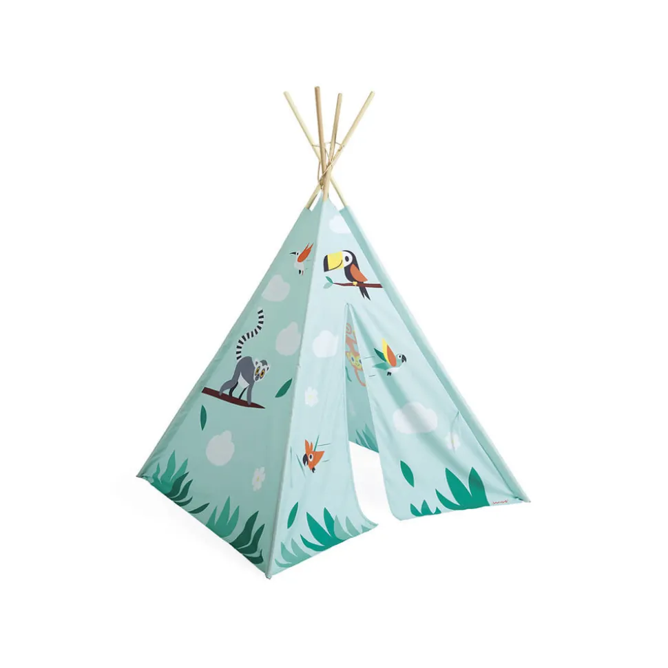 JURATOYS-JANOD - Tipi en tissu et bois tropik pour enfants - cabane de jeu exotique