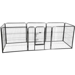 KERBL - Enclos d'extérieur avec porte pour animaux de compagnie noir