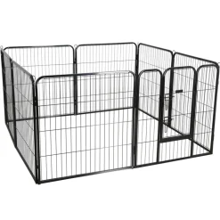 KERBL - Enclos d'extérieur avec porte pour animaux de compagnie noir
