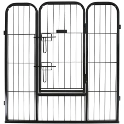 KERBL - Enclos d'extérieur avec porte pour animaux de compagnie noir