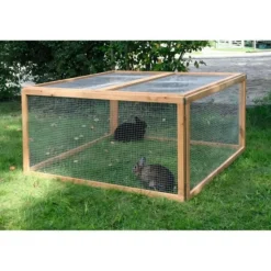 KERBL - Kerbl - enclos extérieur pour rongeurs - vario bois - grillage fin - dimensions 120x120x59cm