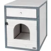 KERBL - Kerbl - maison de toilette pour chat - 58 x 45 x 60 cm- ida - blanc/bleu -