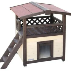 KERBL - Maison pour chat - kerbl - 4-seasons deluxe - 88 x 57 x 77 cm