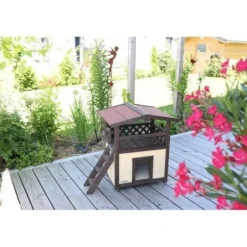 KERBL - Maison pour chat - kerbl - 4-seasons deluxe - 88 x 57 x 77 cm