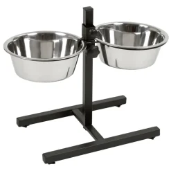 KERBL - Mangeoires d'animaux de compagnie avec support 2x2,8 l 43cm noir