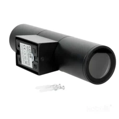 KOBI - Applique murale cylindrique noir design éclairage haut /bas ip54 extérieur pour ampoule gu10