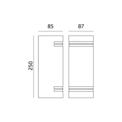 KOBI - Applique murale de façade rectangle design noir éclairage haut / bas avec diffuseur blanc pour ampoule gu10