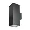 KOBI - Applique murale noir rectangle design haut / bas ip54 extérieur pour ampoule gu10