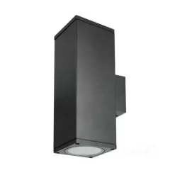 KOBI - Applique murale noir rectangle design haut / bas ip54 extérieur pour ampoule gu10