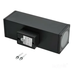 KOBI - Applique murale noir rectangle design haut / bas ip54 extérieur pour ampoule gu10