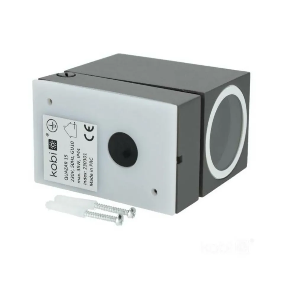 KOBI - Applique murale orientable extérieur anthracite 165mm design pour ampoule gu10