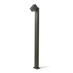 KOBI - Borne de jardin design noir avec spot orientable pour ampoule gu10