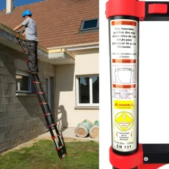 KRAFT MULLER - Échelle télescopique kraft müller 2,6m en aluminium bricolage pliable extensible unique droite multi-fonction, charge 150 kg