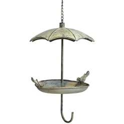 LA GRANDE PRAIRIE - Grande mangeoire oiseaux ombrelle fer à suspendre 33x29x69cm